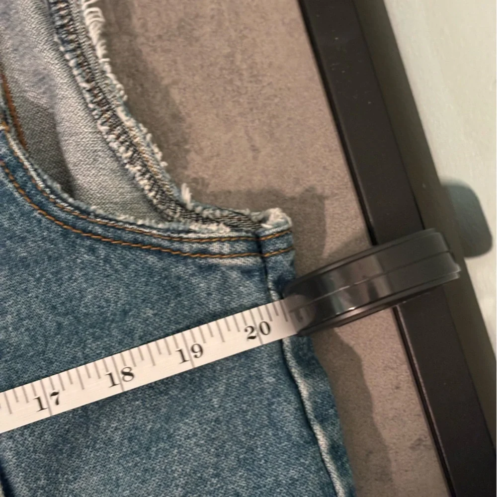 Lucky Star Vintage Denim Jean Vest with Frayed Hems Size L Large - Picture 13 of 14